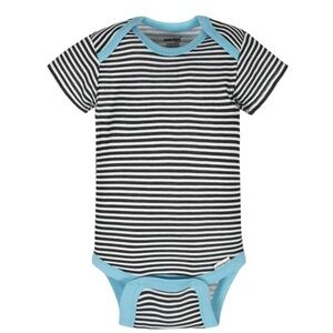 🆕🆕🆕Gerber Black and White Striped Bodysuit with Blue Trim (NWOT)